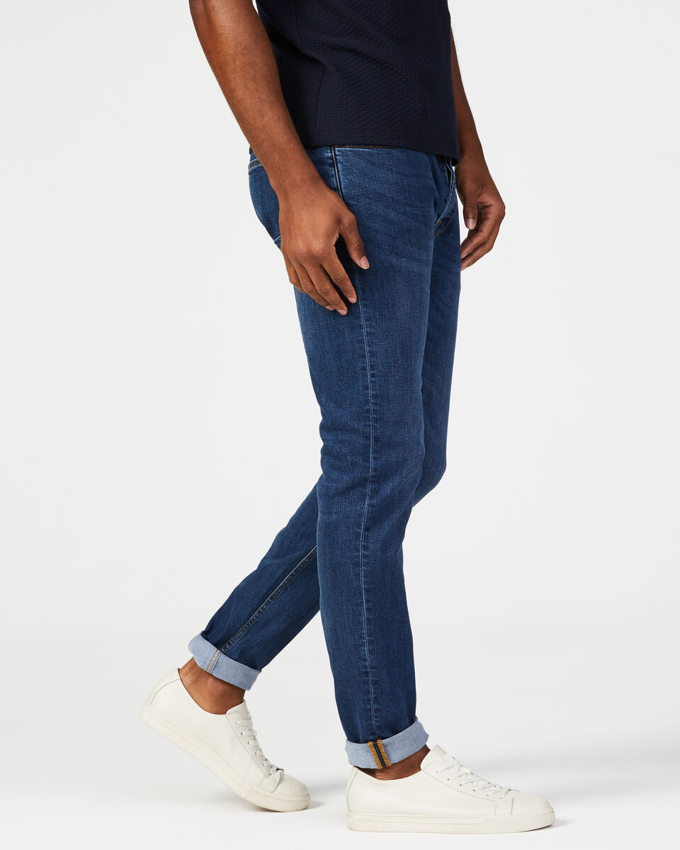 Relaxed Slim Denim Jean, Mid Indigo, hi-res